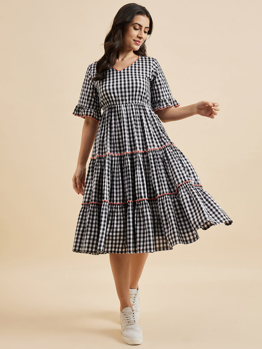 Black & White Striped dress – Azira-Ind