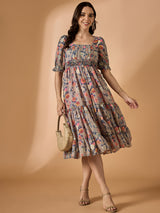 Pink Fit & Flared Dress