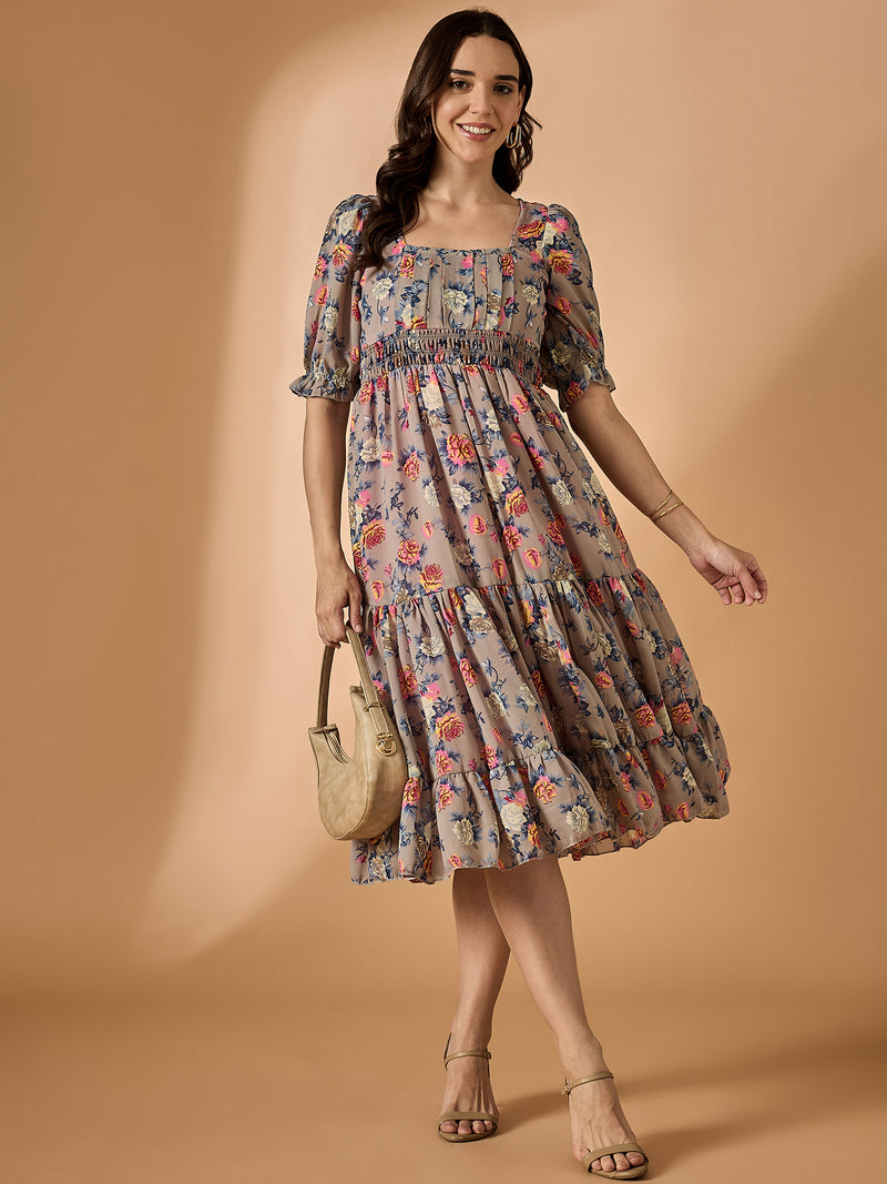 Pink Fit & Flared Dress