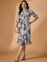 Floral Printed Fit & Flared Dress