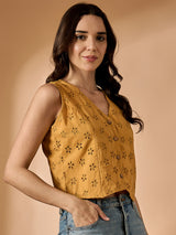 Schiffli solid vest