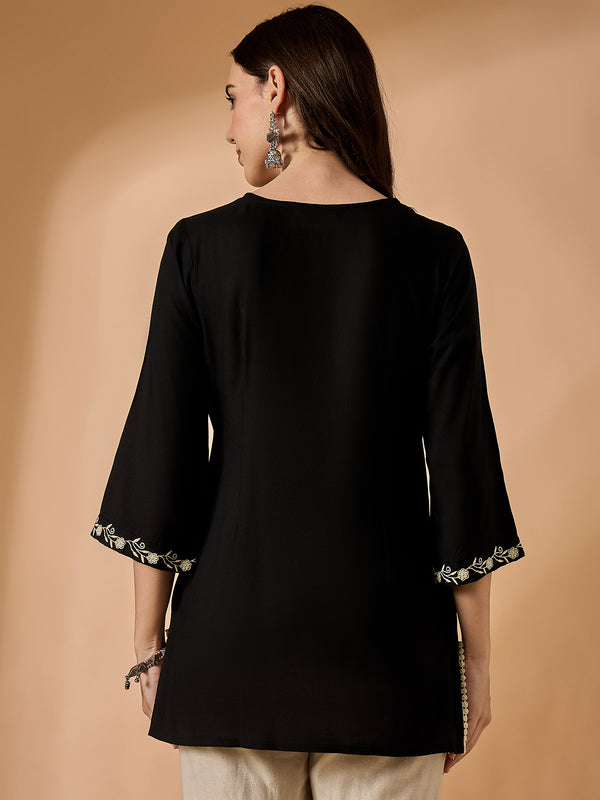 Black Embroidered Tunic