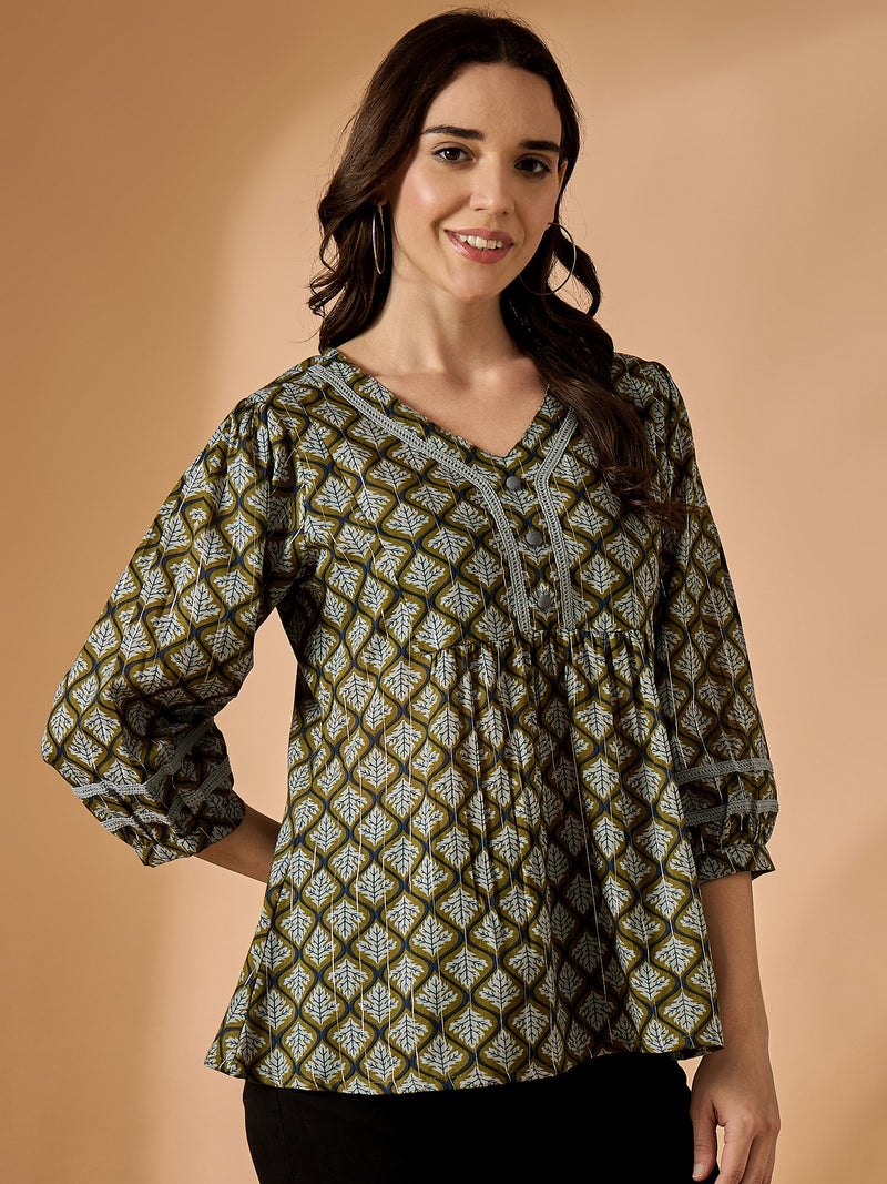 V neck Regular Peplum Top