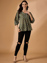 V neck Regular Peplum Top