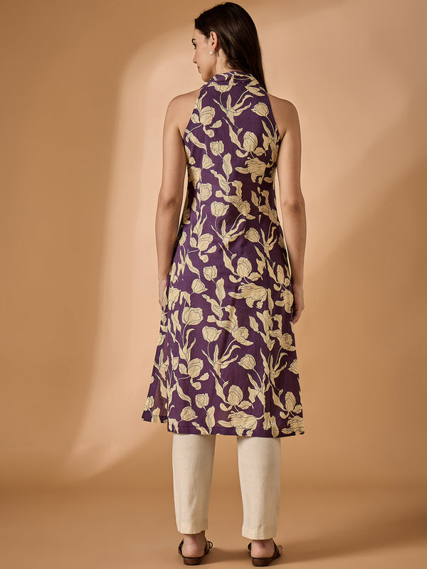 Foral Printed Halter Neck Kurta