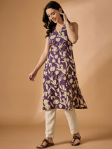 Foral Printed Halter Neck Kurta