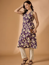 Foral Printed Halter Neck Kurta