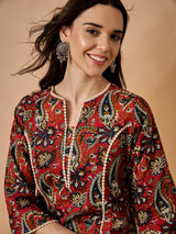 Floral Printed A-line Kurta