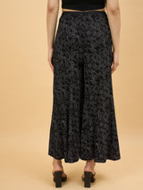 Black Printed Flared Palazzo