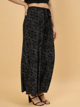 Black Printed Flared Palazzo
