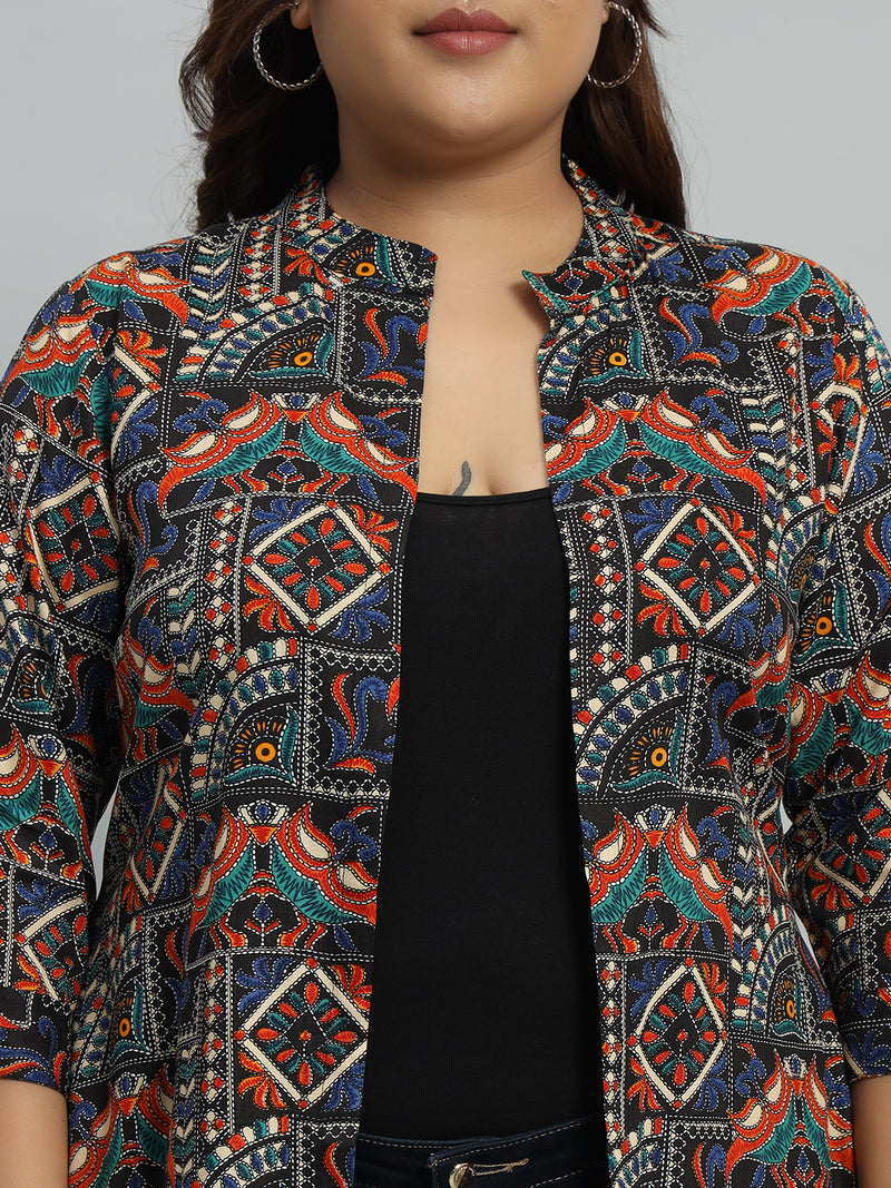 Abstract printed Blue shrug