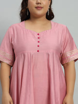 Solid Kurta With Palazzo & Dupatta Set