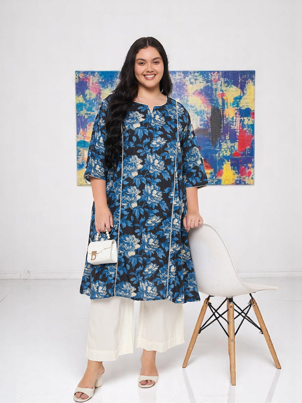 Plus Size Floral Printed Kurta