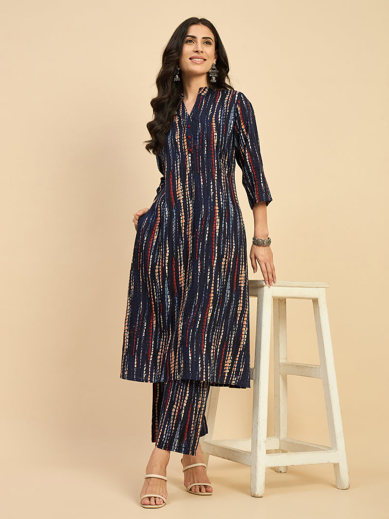 Tie & Dye Kurta With Palazzo Set