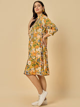 Shirt Collar Pintuck dress