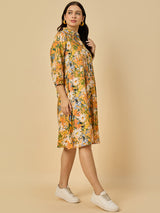 Shirt Collar Pintuck dress