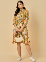 Shirt Collar Pintuck dress