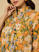 Shirt Collar Pintuck dress