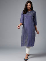 Purple Rayon Straight Kurta