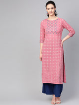 Cotton Straight Pink Kurta