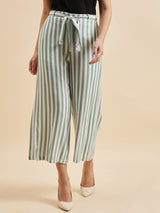 Green Striped Palazzo