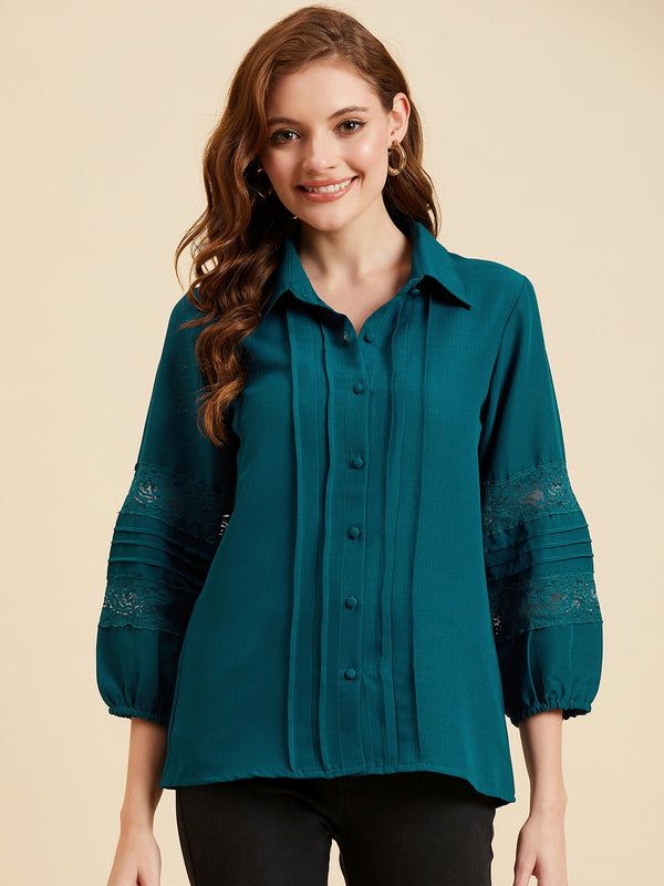 Rayon Solid Teal Top