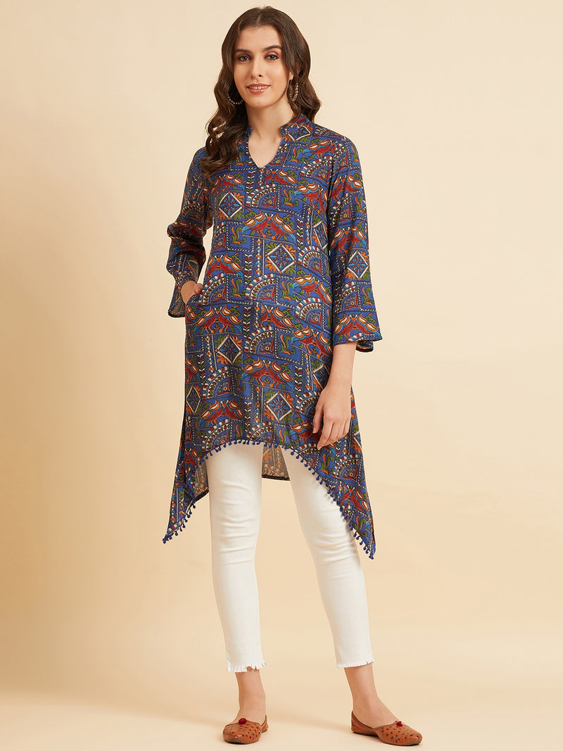 Cotton Straight Calf length Kurta With Palazzo