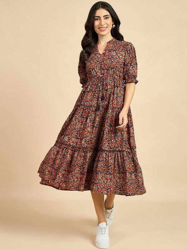 Floral Printed Fit & Flared Dress