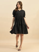 Black Schiffli Dress