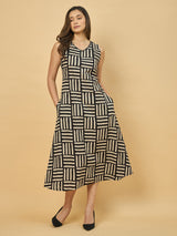 Azira Cotton Printed V-Neck Dress
