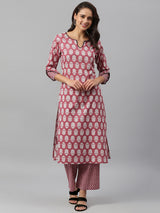 Cotton Printed Kurta With Palazzo