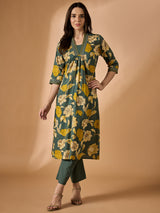 Floral Printed Kurta With Palazzo Set