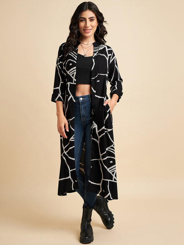 Rayon Abstract Printed Shrug