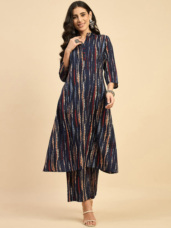 Tie & Dye Kurta With Palazzo Set