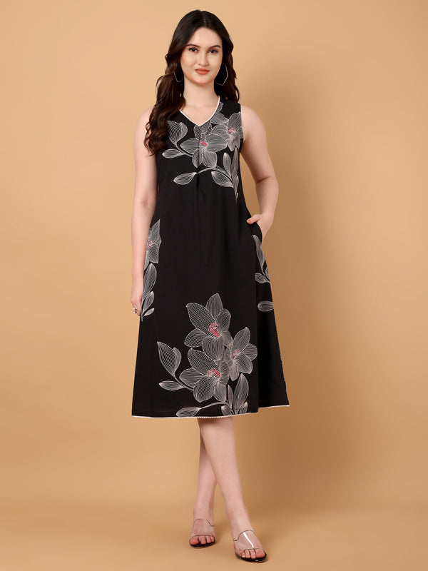 A-Line Printed Dress