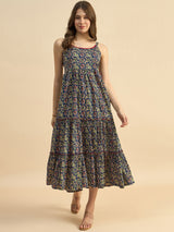 Flower Printed Long Dress