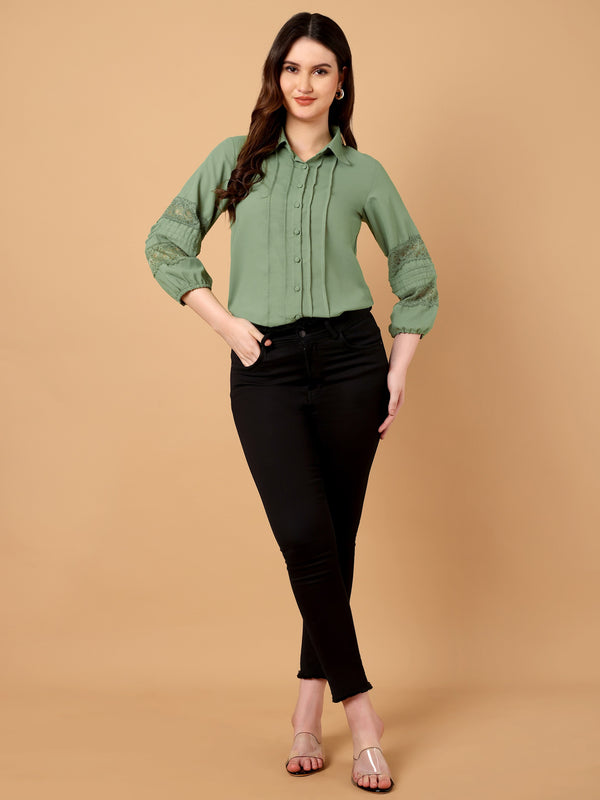 Solid Pintucks top