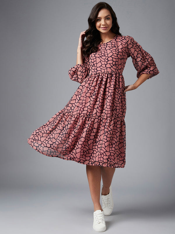 Georgette A line Printed Dress