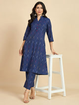 Ikat Printed Kurta With Palazzo