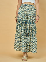 Azira Women’s Printed Three Tiered Long Skirt