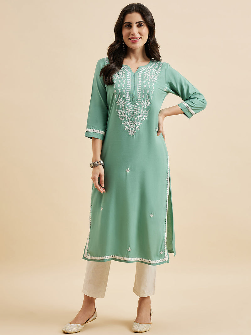 Embroidered Straight Kurta