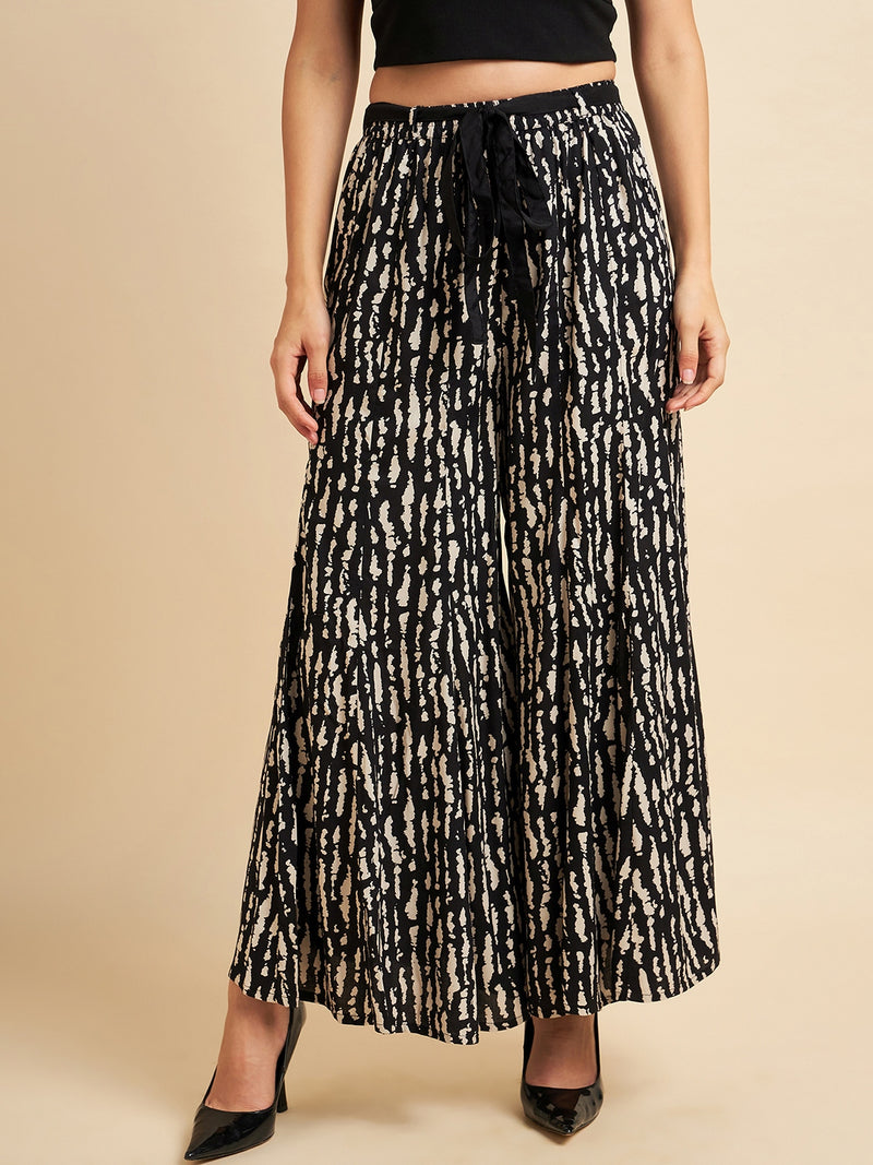 Printed Flared Rayon palazzos