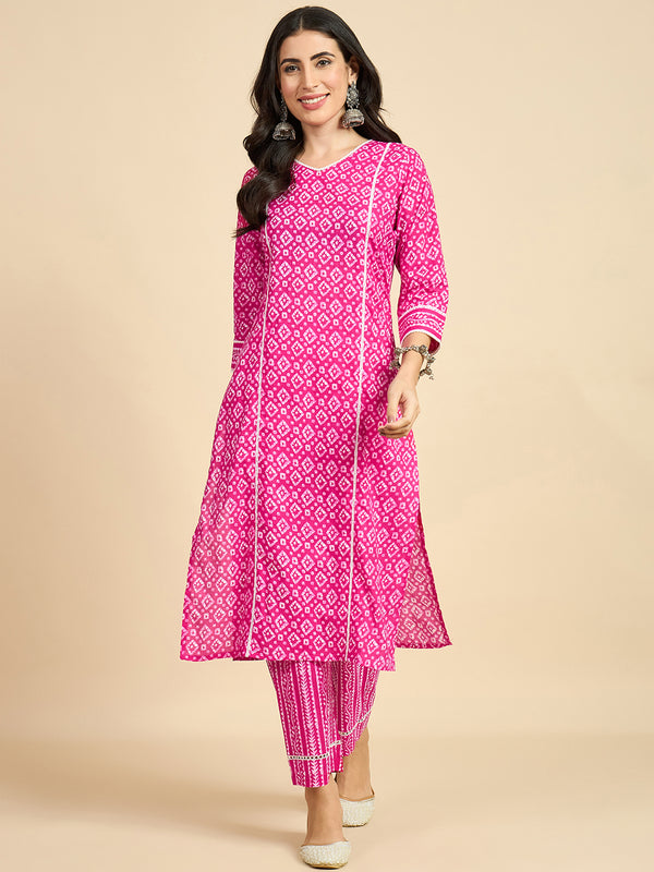 Printed Kurta With Palazzo Set