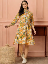 Shirt Collar Pintuck dress