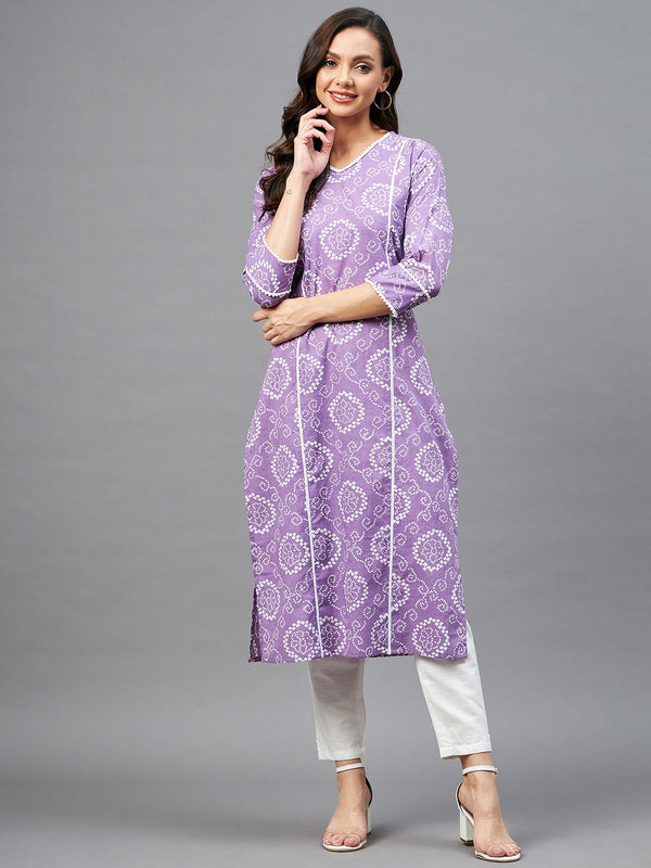 Cotton Straight Pink Kurta