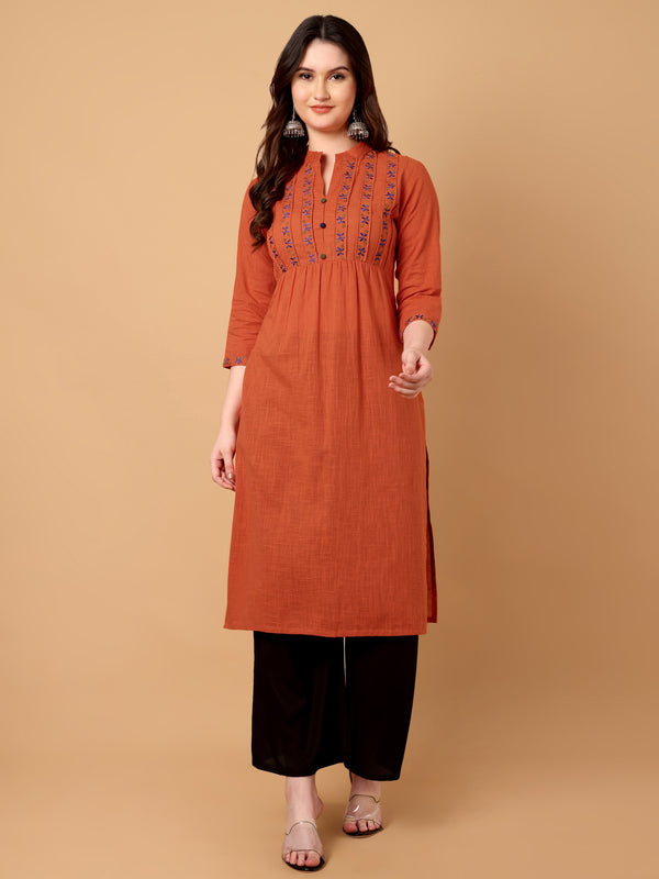 Embroidered Straight Kurta