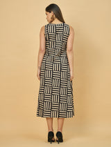 Azira Cotton Printed V-Neck Dress