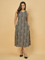 Azira Cotton Printed V-Neck Dress