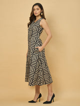 Azira Cotton Printed V-Neck Dress