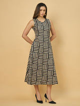 Azira Cotton Printed V-Neck Dress